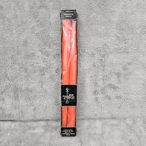 General Wax & Candle 2 - 11" Tapered candles handcrafted orange Made in USA